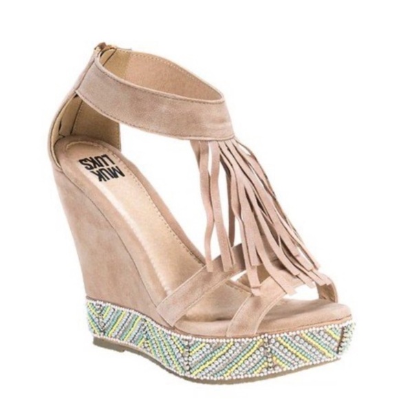 Muk Luks Shoes - MUK LUKS
Women's Ciara Beaded Wedge Sandal NWT